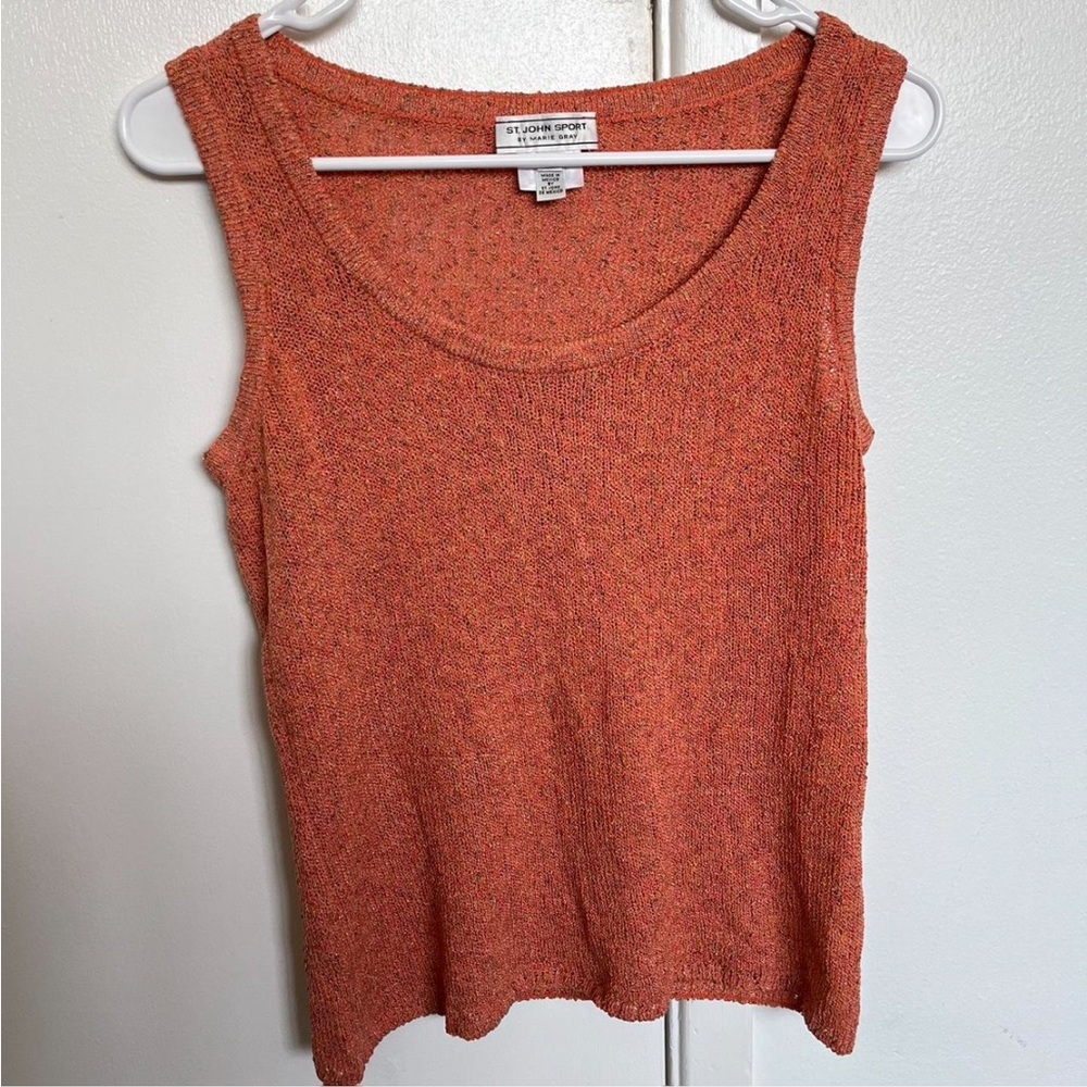 St. John Sport by Marie Gray orange knit tank